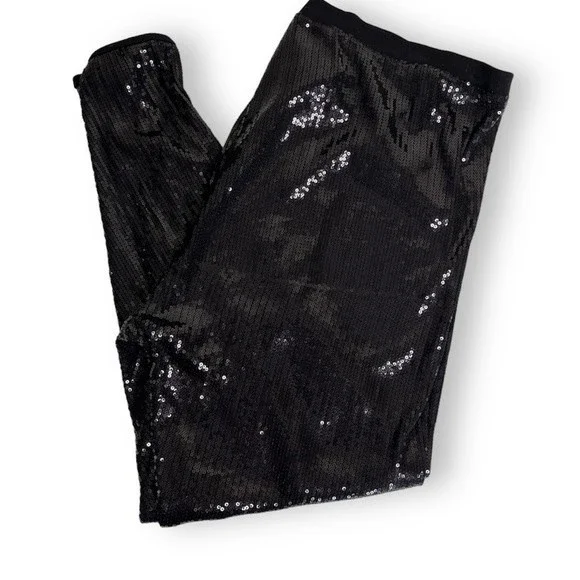 Black Sequin Women's Pants New With Tag 3x4× - Picture 2 of 13